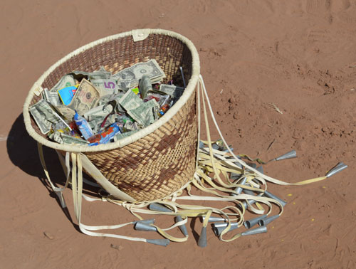 apache basket with money basket weaving